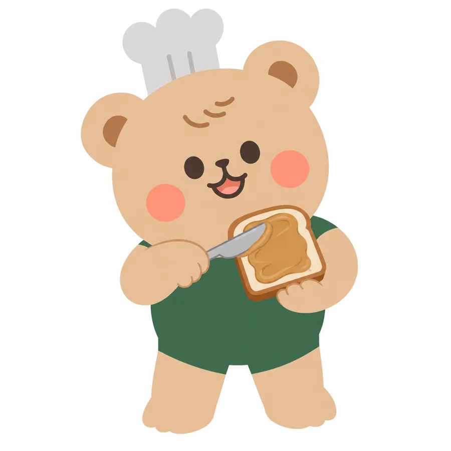 หมี Toast Friend กับขนมปังทาเนยถั่ว